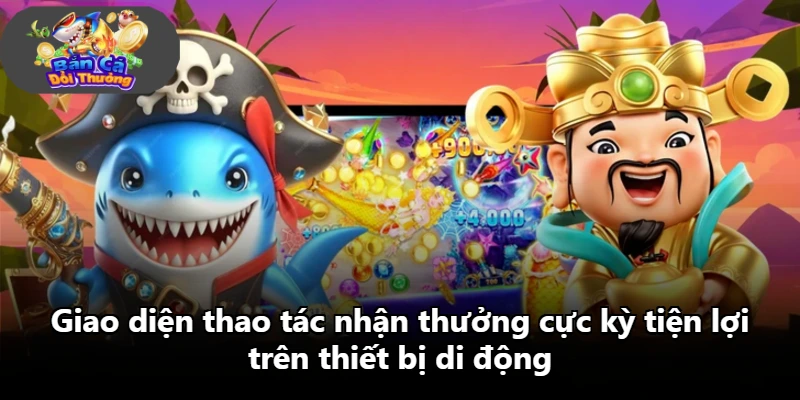 Giao diện thao tác nhận thưởng cực kỳ tiện lợi trên thiết bị di động